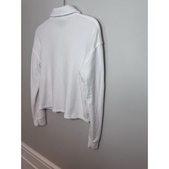 Monrow Jacket supersoft fleece White trucker style collared Sz XS EUC - Picture 6 of 7